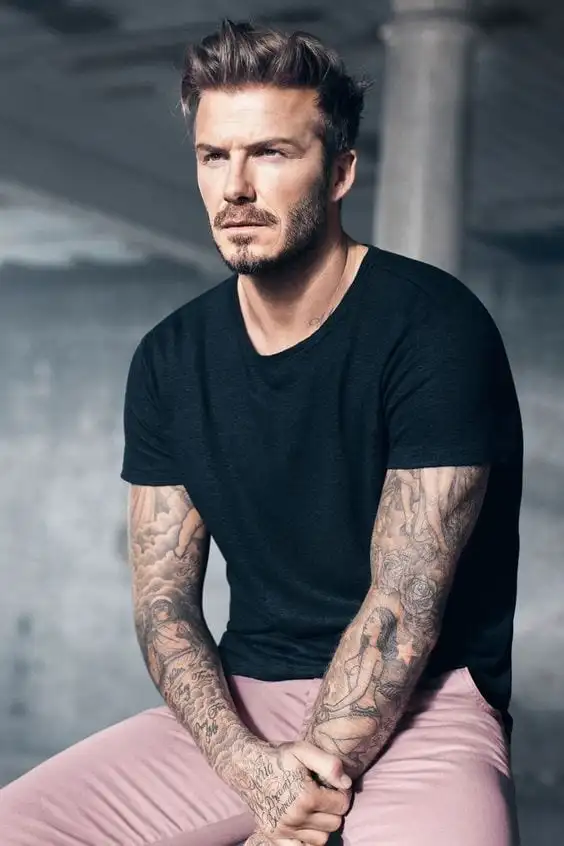 David Beckham his medium hairstyle