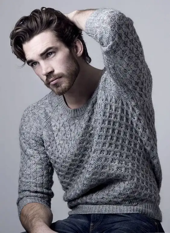 medium hair length for men wit sweater look