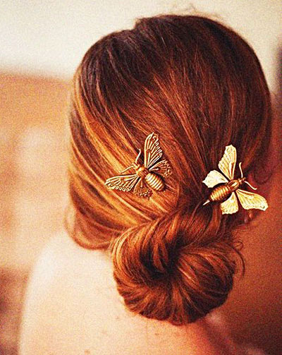 Butterfly hairpin hairstyles for long hair